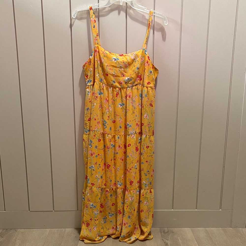 Floral Yellow Maxi Dress